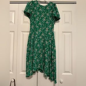 Loft Petite Green Floral Dress